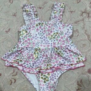 Catherine Malandrino Pink and Purple One Piece Swimsuit